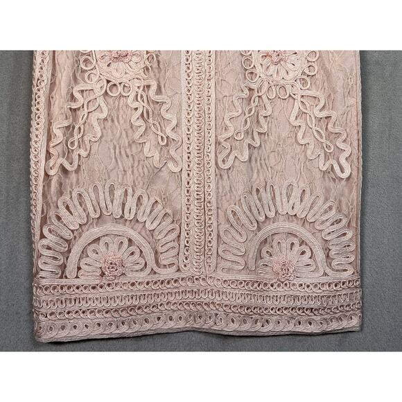 Sue Wong Nocturne Ribbon Lace Illusion Bodice Beige Dress 0 Mother of the Bride - Picture 8 of 16